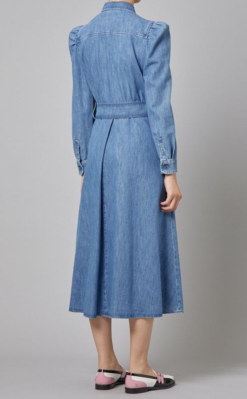 デニムパフスリーブワンピース