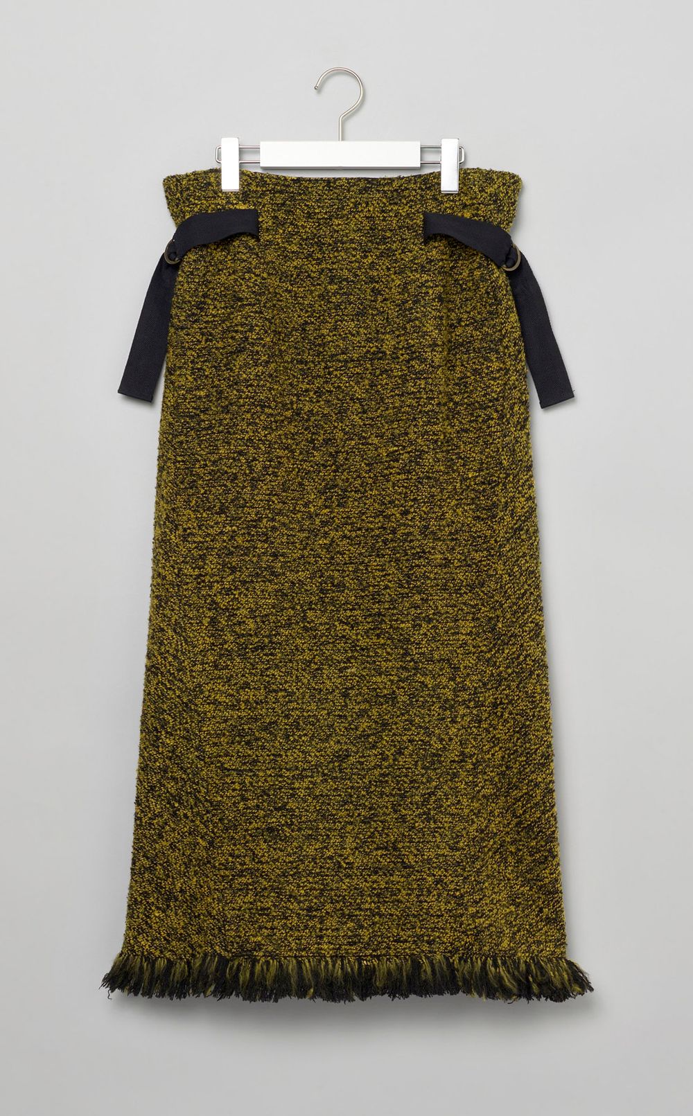 裾フリンジツイードススカート