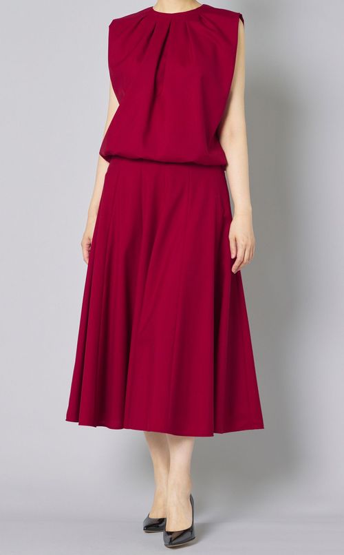 ウールトロドレープフレアスカート