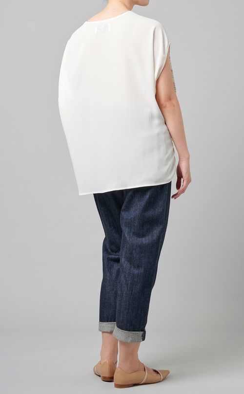 チェック切替デザインブラウス