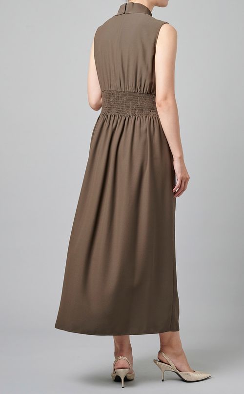 ボウタイノースリーブワンピース