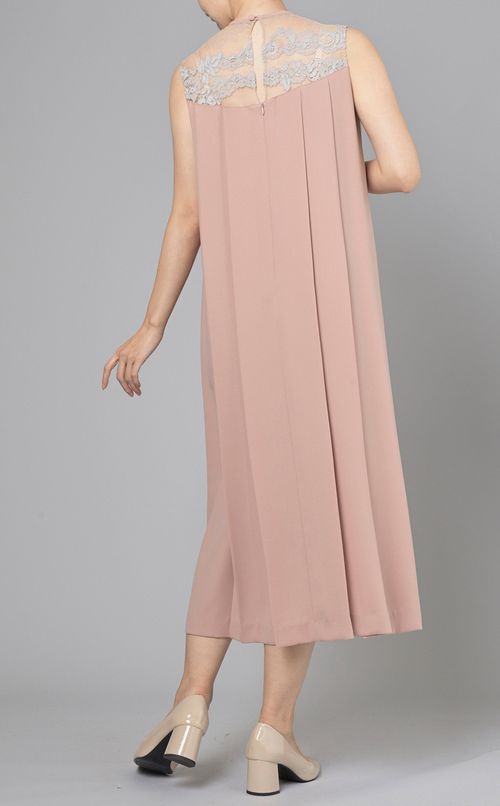 レースコンビプリーツワンピース