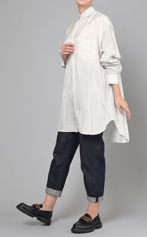 ストライプロングシャツ