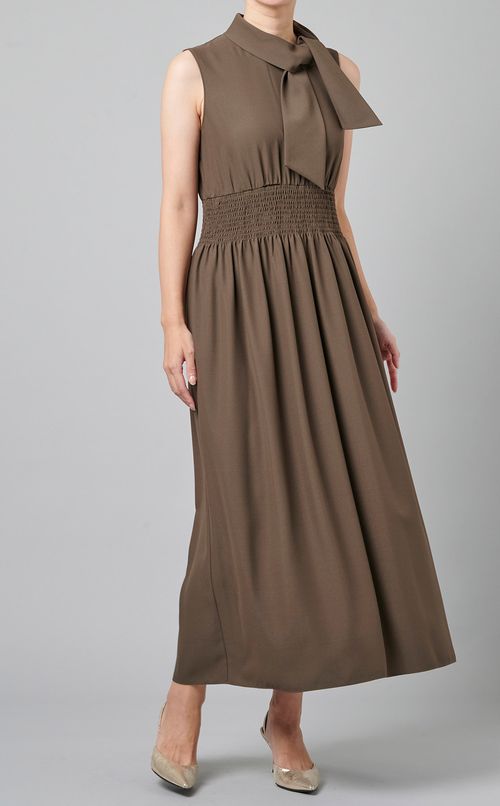 ボウタイノースリーブワンピース