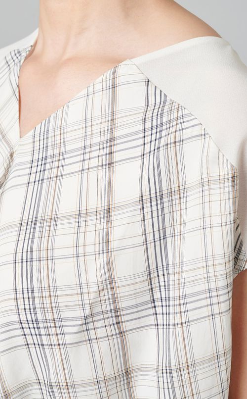 チェック切替デザインブラウス