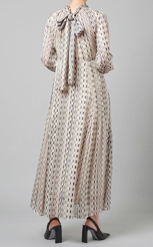 プリントボウタイワンピース