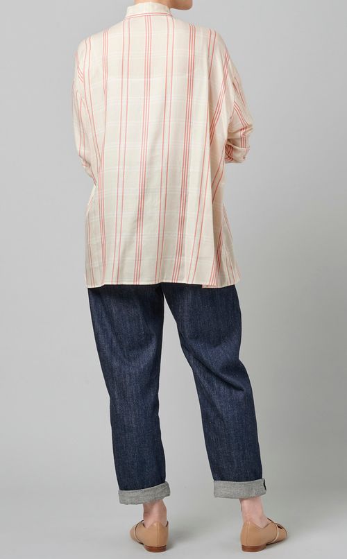 チェックスカーフブラウス