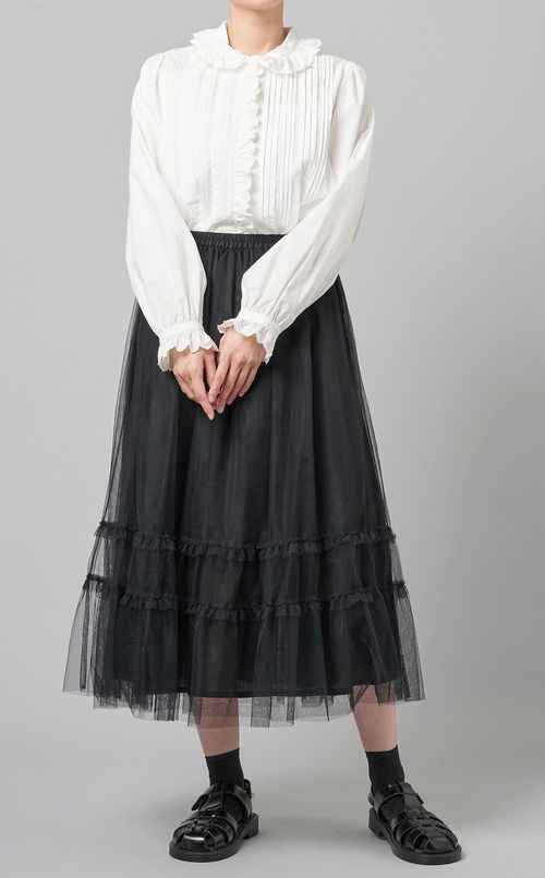 チュールティアードスカート