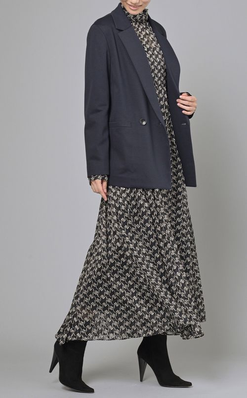 プリントボウタイワンピース