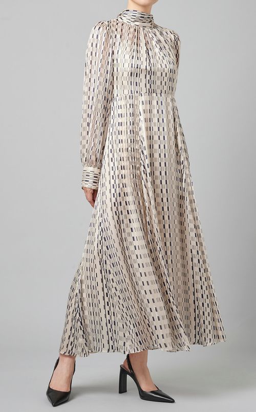 プリントボウタイワンピース