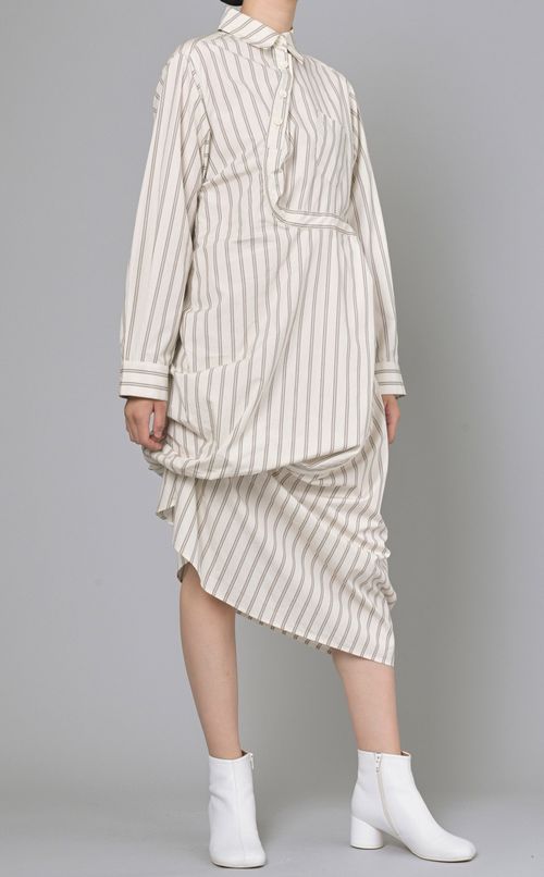 アシンメトリーストライプワンピース