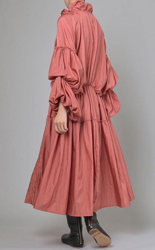 ワッシャー加工ボリュームワンピース