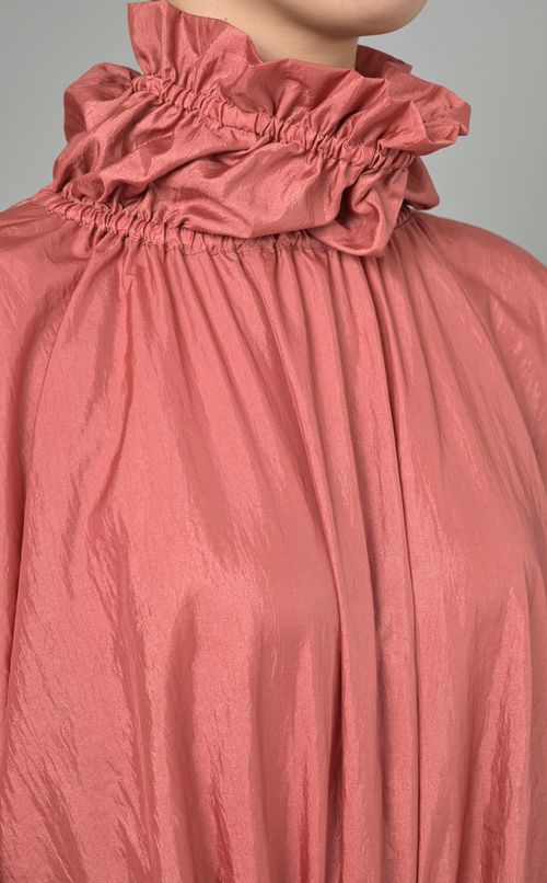 ワッシャー加工ボリュームワンピース