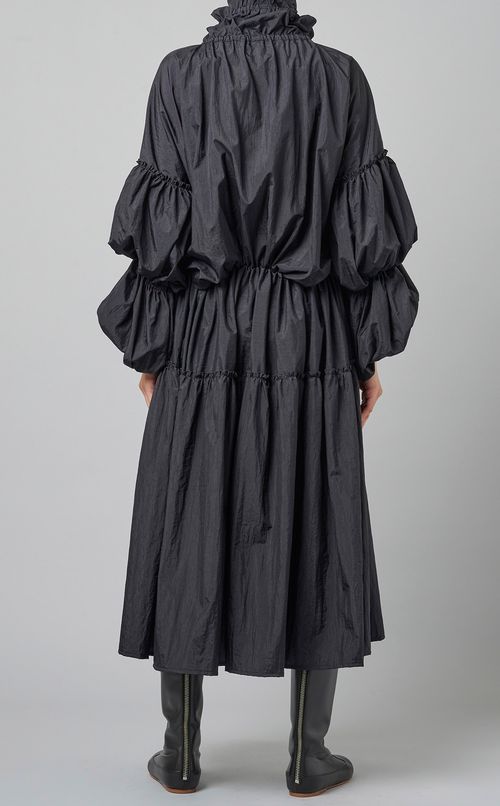 ワッシャー加工ボリュームワンピース