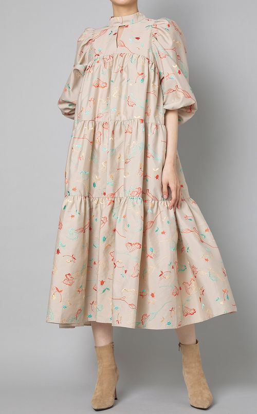 エンブロイダリーティアードワンピース