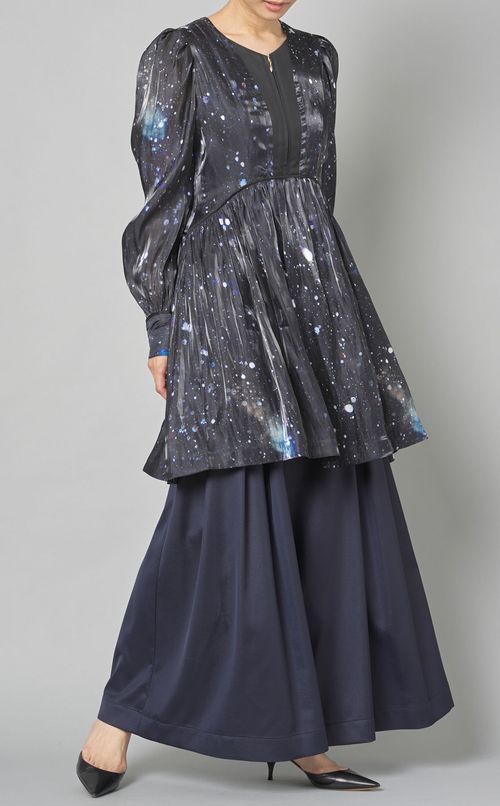 ベルト付ギャザーワイドスラックス