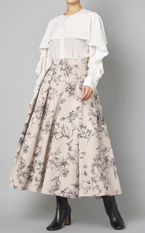 ボリュームタックプリントスカート