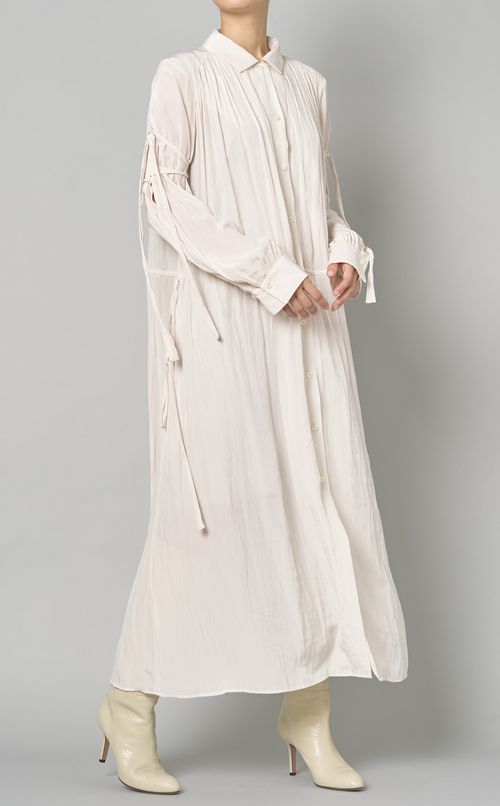 2wayギャザーシャツワンピース