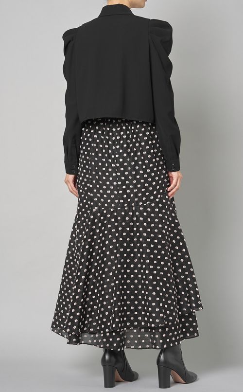 パフスリーブクロップドシャツ