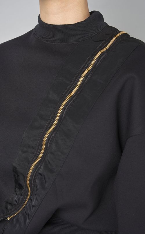 ドロップショルダージップマットスウェット