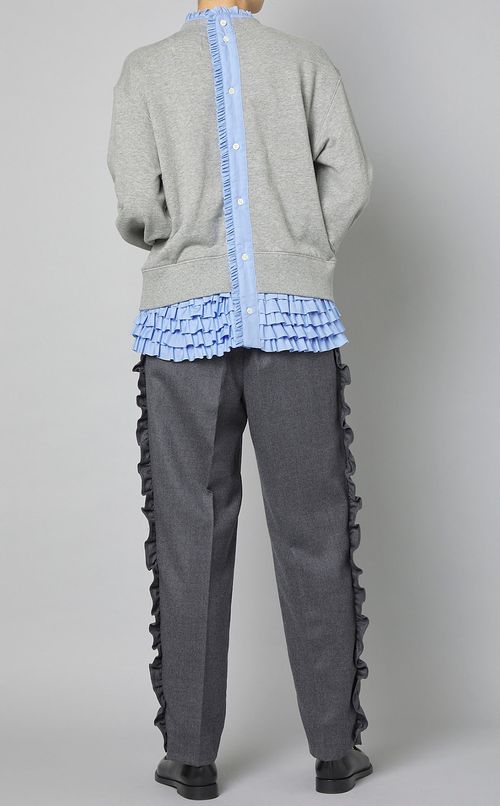 サイドフリルテーパードパンツ