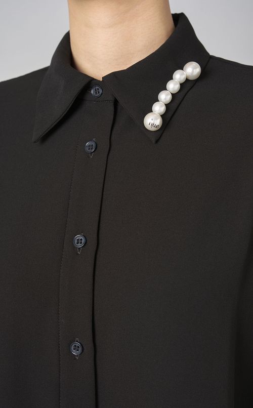 パフスリーブクロップドシャツ