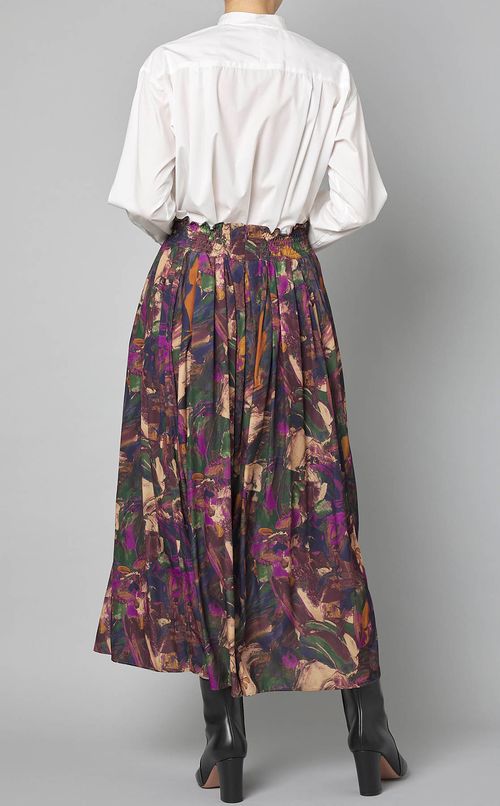 マルチモザイクフレアロングスカート