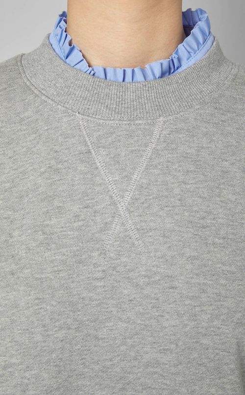 フリルシャツレイヤードプルオーバー