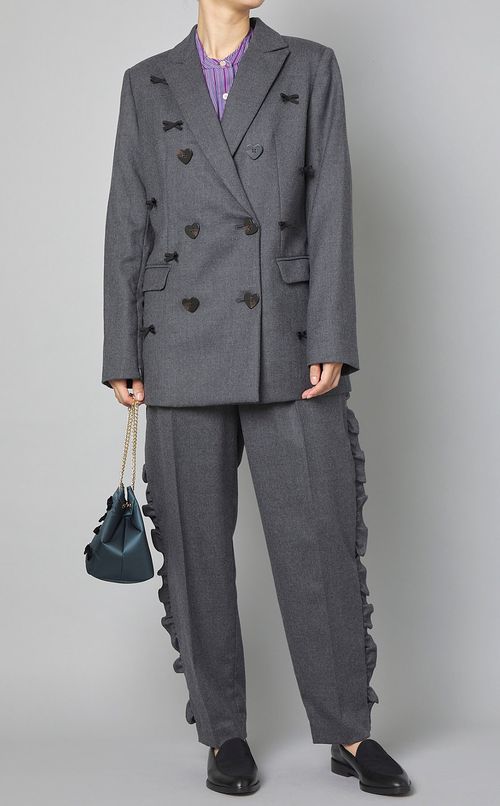 サイドフリルテーパードパンツ