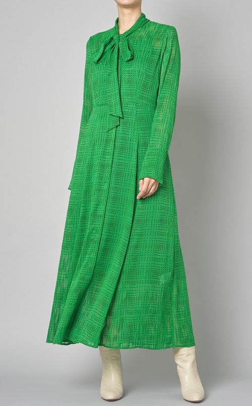 プリントボウタイワンピース