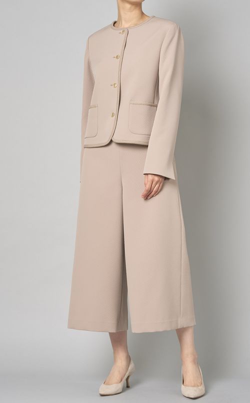 ジャガードノーカラージャケット