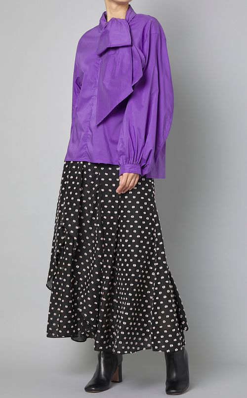 アシンメトリーボウタイブラウス