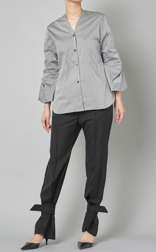 ピンストライプレッグベルトパンツ