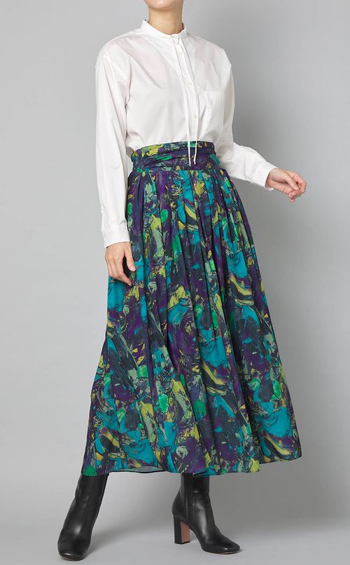 マルチモザイクフレアロングスカート