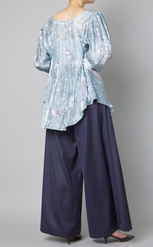 ベルト付ギャザーワイドスラックス