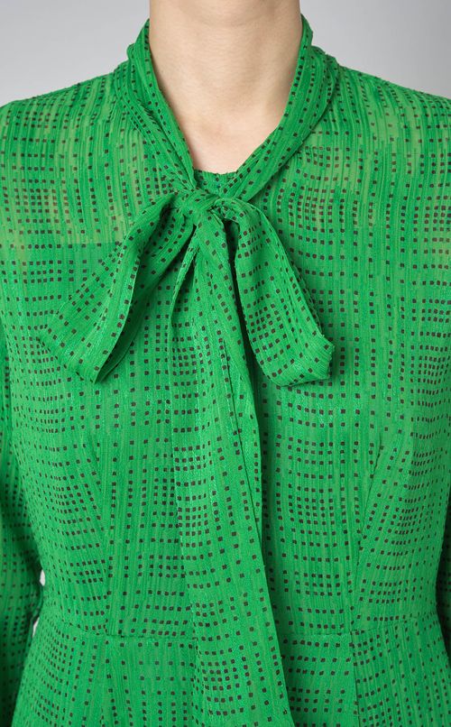 プリントボウタイワンピース