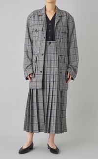 ウールチェックサファリジャケット