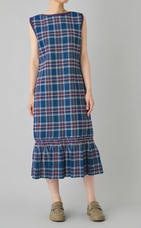 タータンチェックニットワンピース