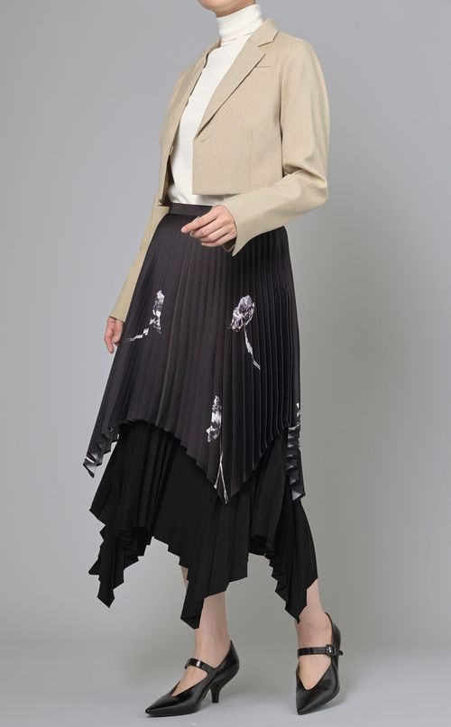 フラワープリントプリーツスカート