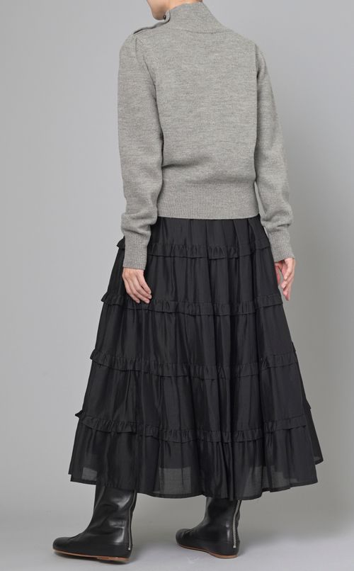 ウールサイドボタンニット