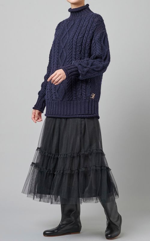 チュールティアードスカート