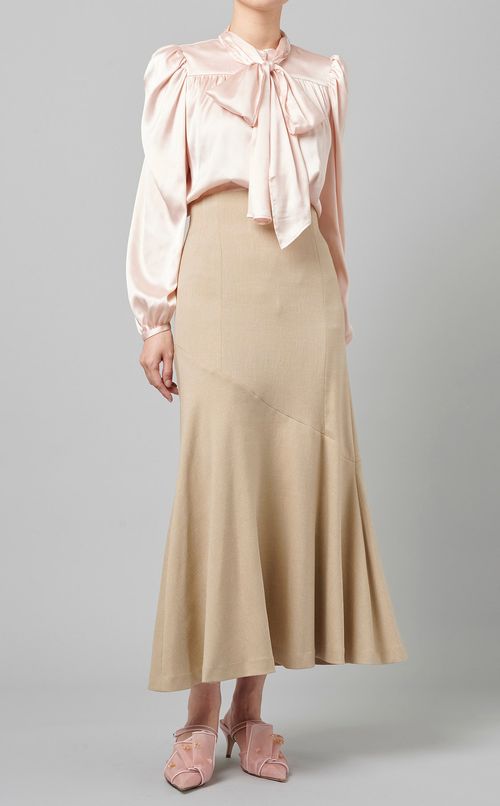 モノグラムサテンブラウス