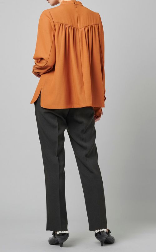 ウール混ボウタイブラウス