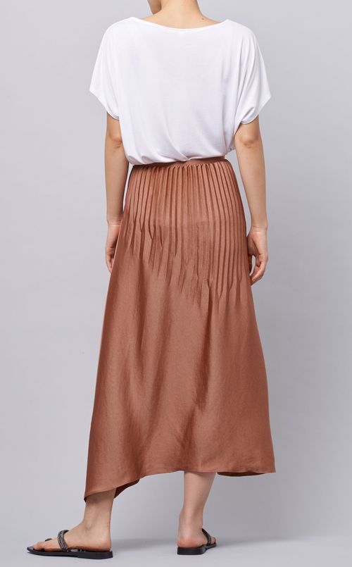 サテンウエストプリーツスカート