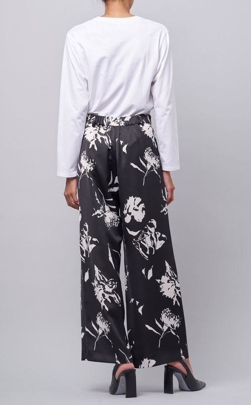 プリントクロップドワイドパンツ