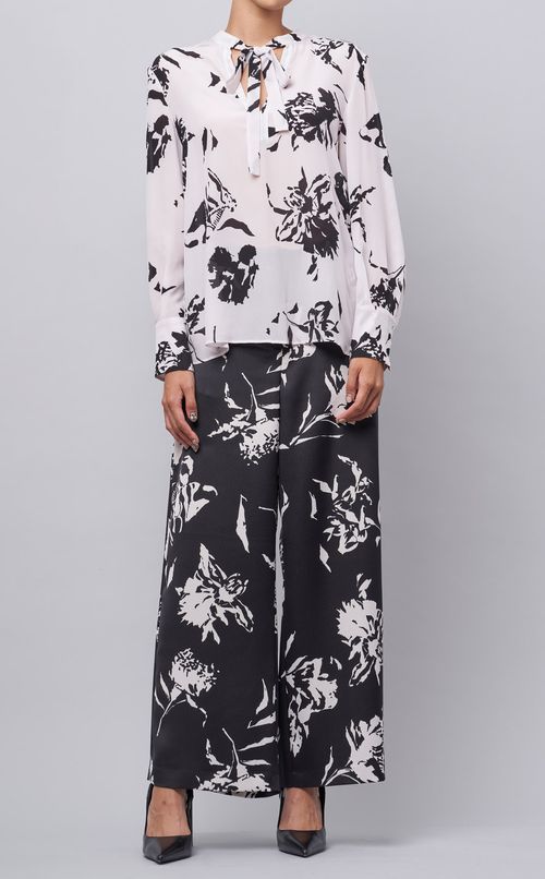 プリントクロップドワイドパンツ