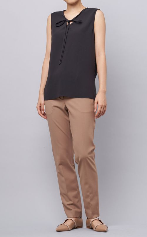 プルオーバーボウタイブラウス