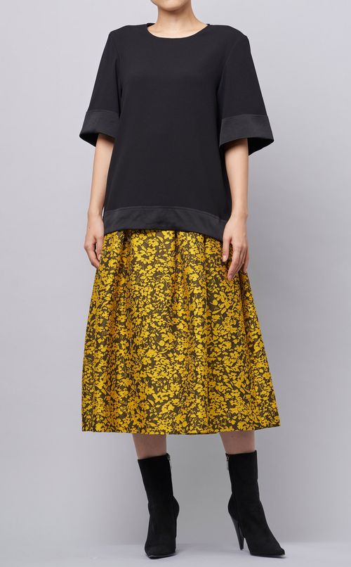 バックサテンジョーゼットブラウス