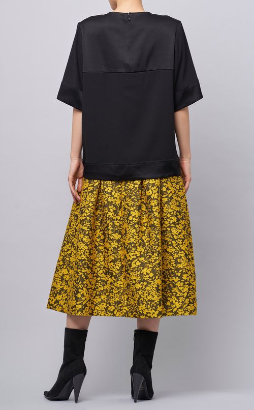 バックサテンジョーゼットブラウス