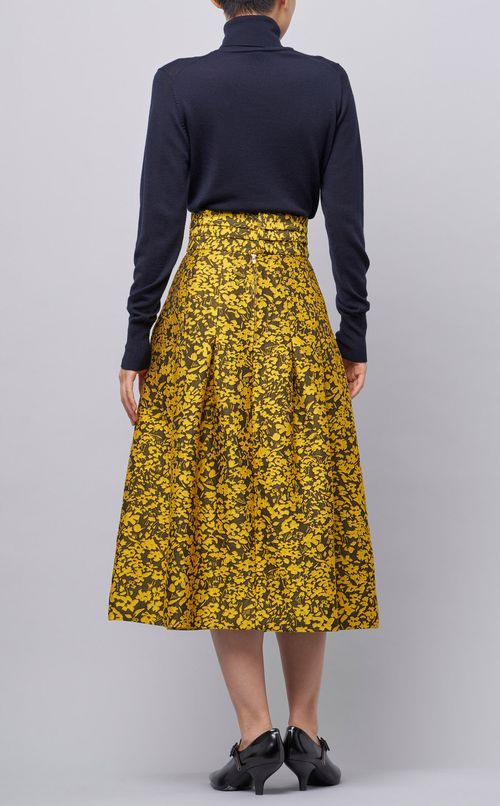 フラワージャガードフレアスカート